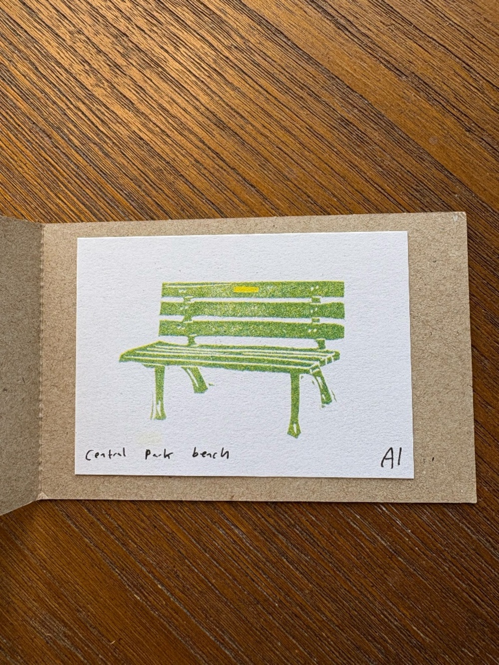 Anastasia Inciardi Mini Print - Central Park Bench - Whitney